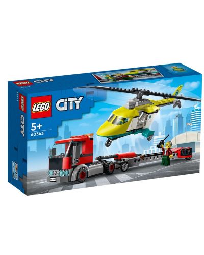 Конструктор LEGO City - Превоз на спасителен хеликоптер (60343) - 1