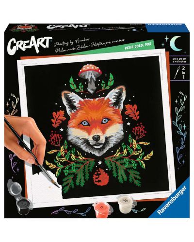 Комплект за рисуване по номера Ravensburger CreArt - Лисица - 1