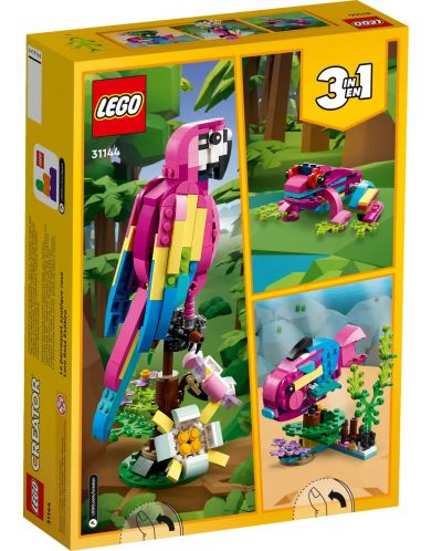 Конструктор LEGO Creator 3 в 1 - Екзотичен розов папагал (31144) - 2