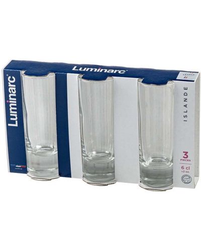 Комплект от 3 стъклени чаши за шот Luminarc - Islande, 60 ml - 2