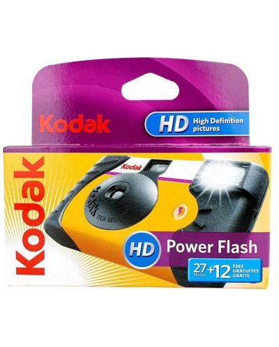 Компактен фотоапарат Kodak - Power Flash 27+12, жълт - 2