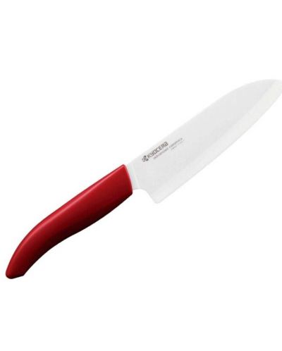 Комплект керамичен нож с белачка Kyocera - червен - 2