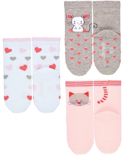 Комплект детски чорапи Sterntaler - За момиче, 17/18 размер, 6-12 месеца, 3 чифта - 2