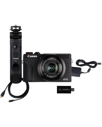 Компактен фотоапарат Canon - Powershot G7 X III + за стрийминг, черен - 1