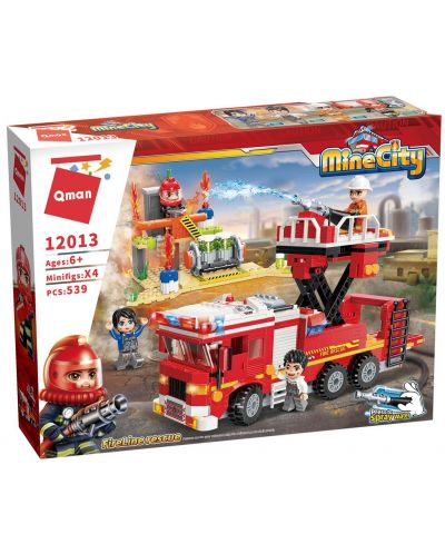 Конструктор Qman Mine City - Противопожарна спасителна служба - 1