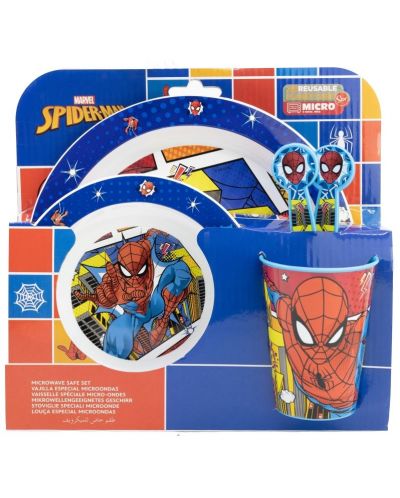 Комплект за хранене Stor - Micro, Spiderman Midnight Flyer, 5 части - 2