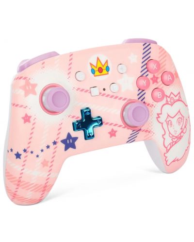 Безжичен контролер PowerA - Enhanced, Princess Peach Plaid (Nintendo Switch) - 2