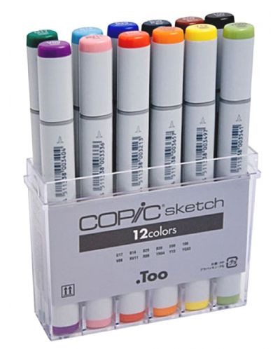 Комплект маркери Too Copic Sketch - 12 цвята - 1