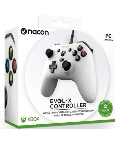 Контролер Nacon - Evol-X, жичен, бял (Xbox One/Series X/S/PC) - 4