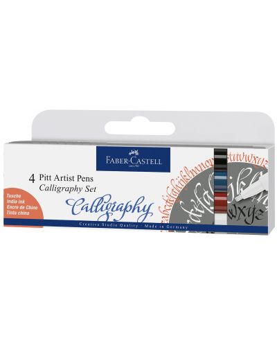 Комплект калиграфски маркери Faber-Castell Pitt Artist - 4 цвята - 1