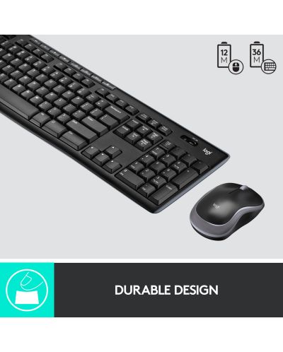 Комплект мишка и клавиатура Logitech - MK270, безжичен, черен - 6