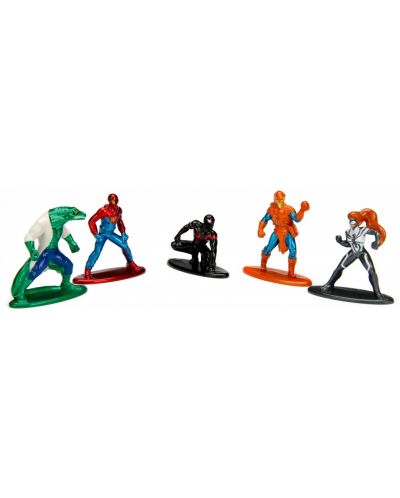 Комплект фигури Nano Metalfigs Spider-Man - 5 броя - 2