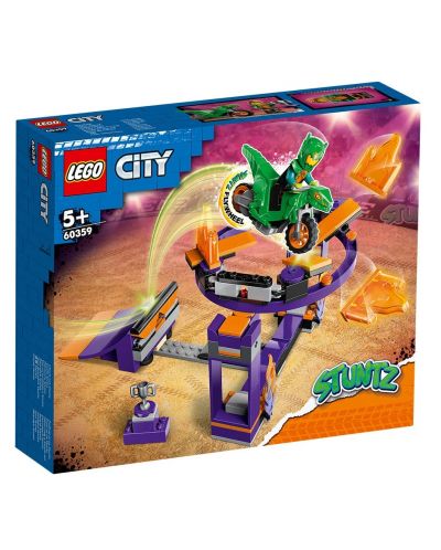 Конструктор LEGO City - Stuntz, Каскадьорско предизвикателство с рампа за забивки (60359) - 1