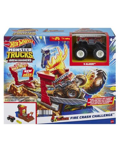 Комплект Hot Wheels Monster Trucks - Световна арена, Fire Crash Challenge - 1