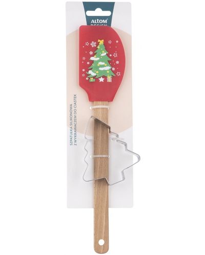 Комплект силиконова шпатула и формичка ADS - Christmas tree - 1