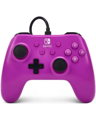 Контролер PowerA - Enhanced, жичен, за Nintendo Switch, Grape Purple - 1