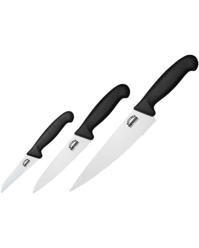 Комплект от 3 ножа Samura - Butcher, черна дръжка - 1
