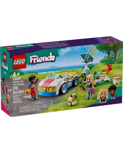 Конструктор LEGO Friends - Електрическа кола и зарядно (42609) - 1