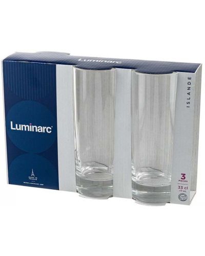 Комплект стъклени чаши Luminarc - Islande, 3 броя, 330 ml - 2