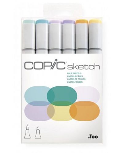 Комплект маркери Too Copic Sketch - Пастелни тонове, 6 цвята - 1