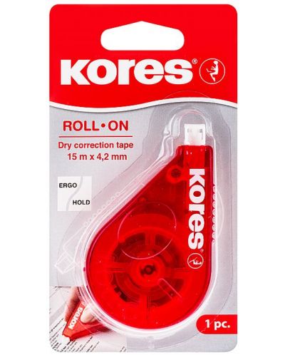 Коректор лента Kores - Roll On, 4.2 mm x 15 m, червен - 2