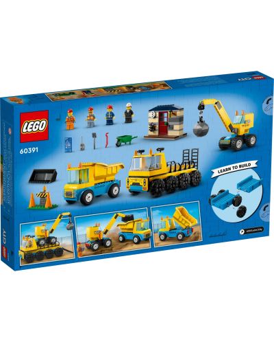 Конструктор LEGO City - Строителна площадка с камиони (60391) - 2