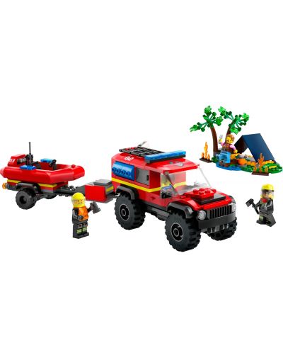 Конструктор LEGO City - Пожарникарски камион 4 х 4 със спасителна лодка (60412) - 2