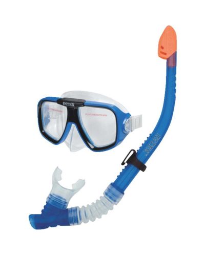 Комплект очила и шнорхел Intex – сини - 1
