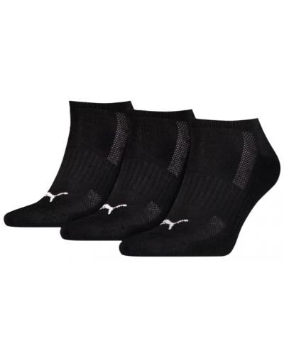 Комплект чорапи Puma - Cushioned Sneaker, 3 чифта, черни - 1