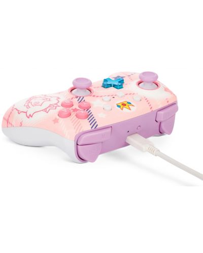 Контролер PowerA - Enhanced Wireless, Princess Peach Plaid (Nintendo Switch) - 7