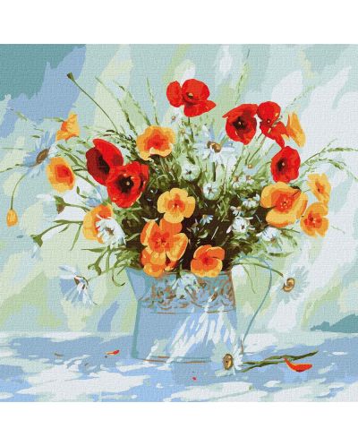 Комплект за рисуване по номера Ideyka - Летни цветя, 40 х 40 cm - 1