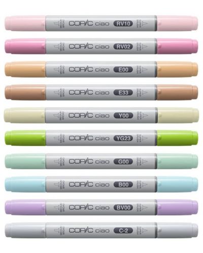 Комплект маркери Too Copic Ciao - Стартов сет, 10 цвята + 2 броя multi liner 0.1 mm - 2