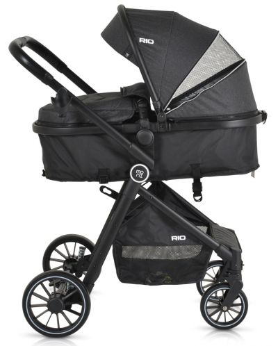 Комбинирана бебешка количка Moni - Rio, черна - 4