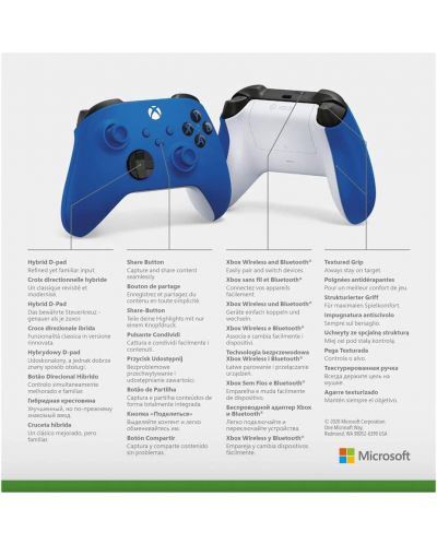 Безжичен контролер Microsoft - Shock Blue (Xbox One/Series S/X) - 5