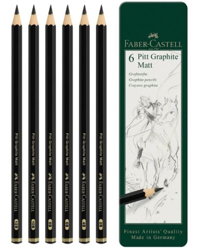 Комплект графитни моливи Faber-Castell Pitt - Matt, 6 броя - 2