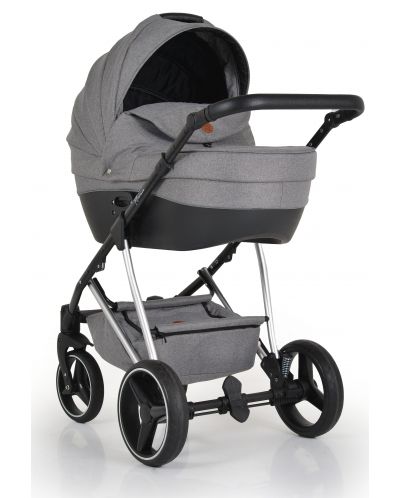 Комбинирана бебешка количка 3 в 1 Moni - Florence, сива - 4