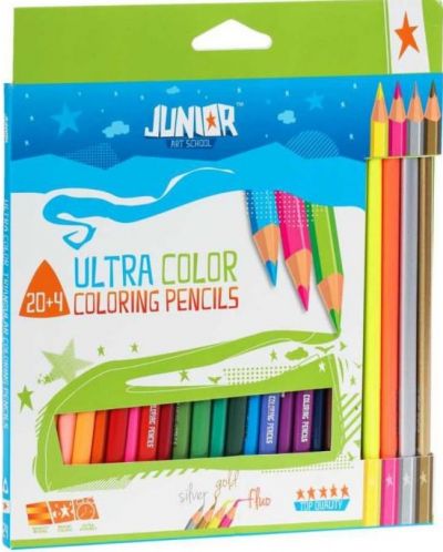 Комплект цветни моливи Junior - Ultra Color, 24 броя - 1