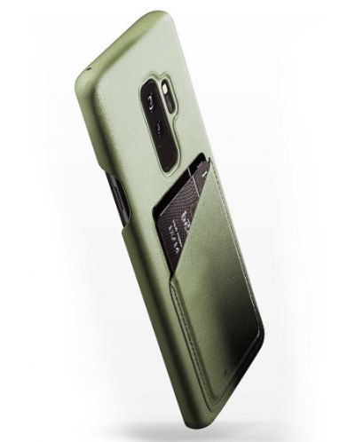 Кожен калъф с джоб Mujjo за Galaxy S9 Plus, маслинен - 4