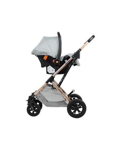 Комбинирана детска количка KikkaBoo - Kaia, 3 в 1, Light Grey - 9