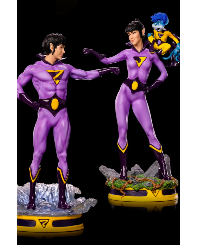 Комплект статуетки Iron Studios DC Comics: Wonder Twins - Jayna & Zan, 21-20 cm - 2