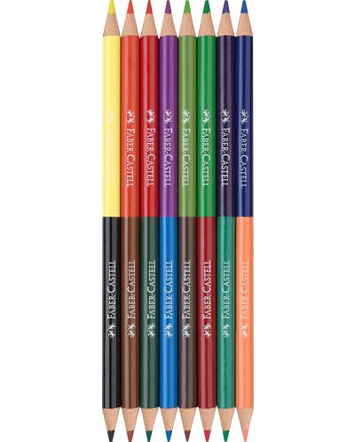 Комплект цветни моливи Faber-Castell Bicolor - 8 броя, 16 цвята - 2