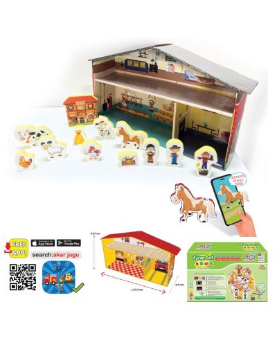 Комплект говорещи играчки Jagu - Ферма и къща, 12 части - 1