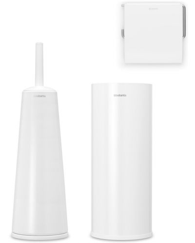 Комплект от 3 аксесоара за тоалетна Brabantia - ReNew, White - 1