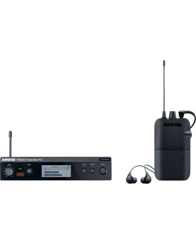 Комплект ресийвър и слушалки Shure - P3TR112GR, черен - 1