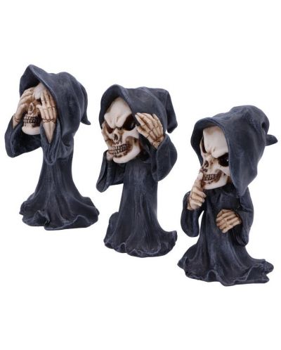 Комплект статуетки Nemesis Now Adult: Humor - Three Wise Reapers, 11 cm - 2