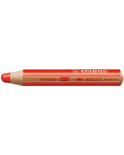 Комплект цветни моливи Stabilo Woody 3 in 1 - 6 цвята, с острилка - 3