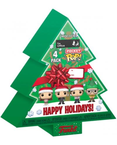 Комплект фигури Funko Pocket POP! Television: The Office - Happy Holidays Tree Box - 1