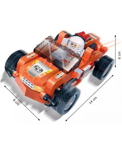 Конструктор BanBao - Състезателна кола, оранжева, 108 части - 3