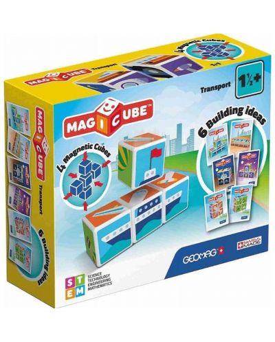 Комплект магнитни кубчета Geomag - Magicube, Транспортни средства, 7 части - 1