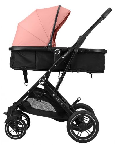 Комбинирана бебешка количка 3 в 1 KikkaBoo - Alba, с трансформираща седалка, розова - 3